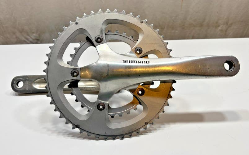 Shimano FC-R600 172.5mm 50/34 Silver Aluminum Road Bike Double Crankset  CLEAN