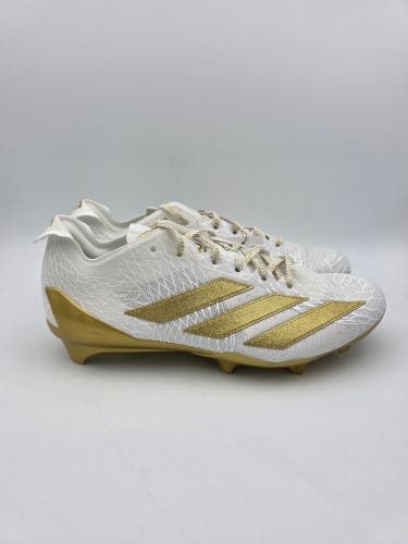 adidas Adizero Electric Football Cleats Mens Sz 10 White Metallic Gold JH6254