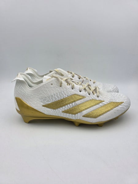 adidas Adizero Electric Football Cleats Mens Sz 10 White Metallic Gold JH6254