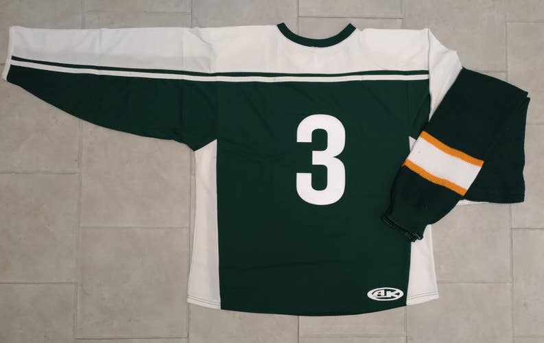 H7600  Hockey Jersey Team Set 11 Jerseys-Green/White-NEW