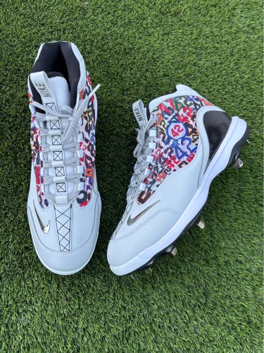 Silver Men's Size M 12.0 (W 13.0) Nike Griffey 2 Jackie Robinson Day PE Low Top Metal (New)