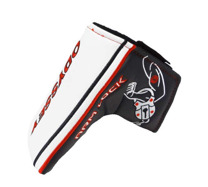 NEW Odyssey Stroke Lab Arm Lock White/Red/Black Double Wide Blade