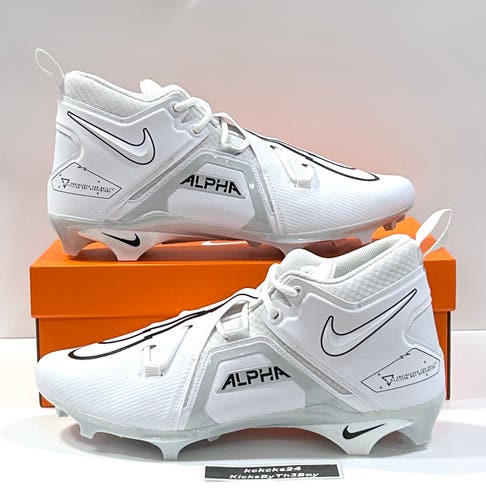 Size 14 Nike Alpha Menace Pro 3 Mid Football Cleats White CT6649-109