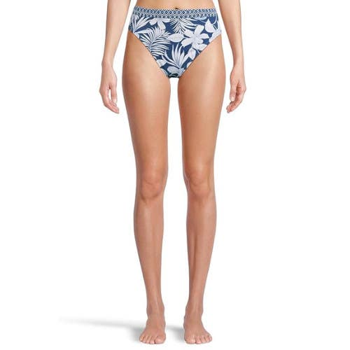 Tommy Bahama Island Cays Blooms Bikini Bottom Womens Medium Blue Swimwear BUU039