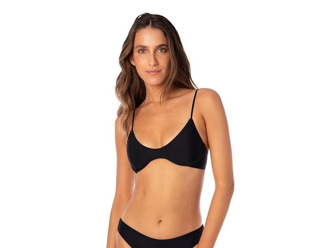 Maaji Irene Unmolded Underwire Bikini Top Women's M Noir Black Adjustable BUU086