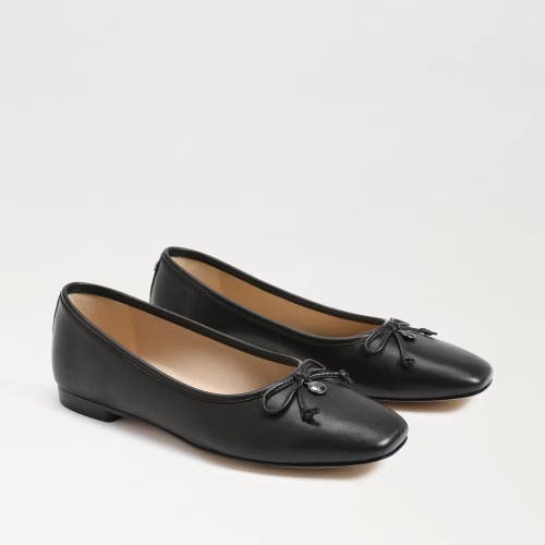 Sam Edelman Meadow EC0238000 Ballet Flat Women 6 Black Leather Square Toe ZAP415