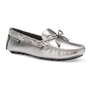 Eastland Marcella Flats Women's 10 Silver Metallic Moc Toe Loafers Shoes ZAP297