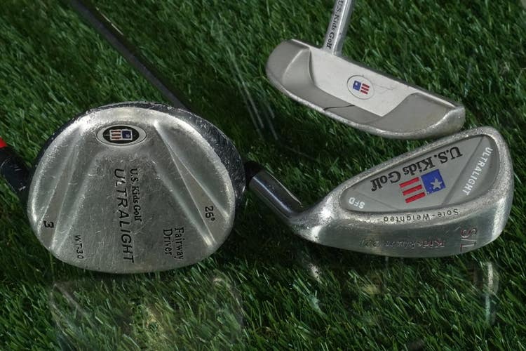 USKG Ultralight Golf Starter Set 3Pc. U.S. Jr Youth RH For Kids 39"- 42" Tall