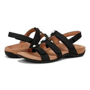 Vionic Amber I8708S1001 Sandals Women 12 Black Adjustable Strap Slingback ZAP449