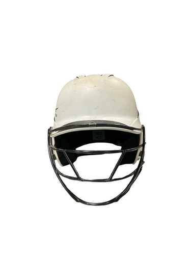 Used Mizuno BLK/WHT SOFTBALL HELMET Batting Helmet w/Mask White Fits all 11834-S000049385