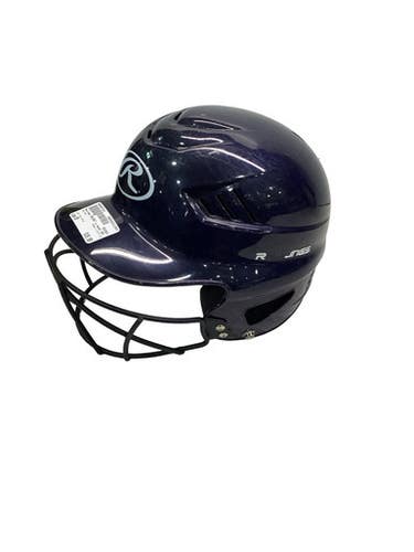 Used Rawlings 11217-13 Batting Helmet w/Mask Navy Blue SM 11347-S000267313