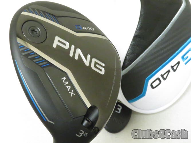 PING G440 Max Fairway 15°  3 Wood TOUR 2.0 Black 75 Stiff Flex +Cover  Shop Wear