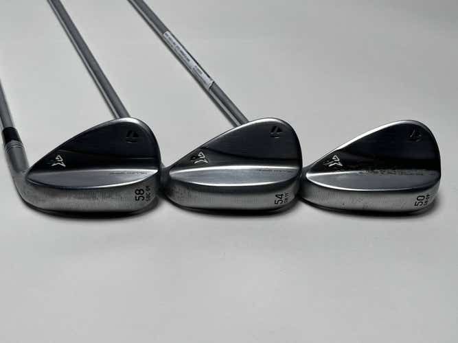 TaylorMade Milled Grind 4 Chrome Wedge Set 50* 9 54* 11 58* 9 115g Steel Mens RH