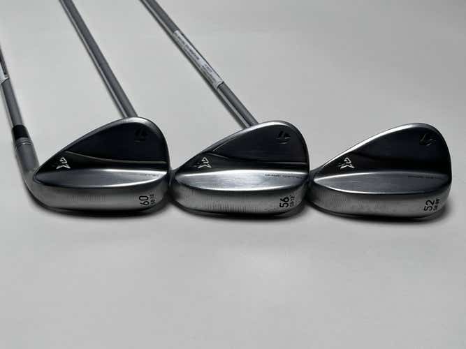 TaylorMade Milled Grind 4 Chrome Wedge Set 52* 9 56* 12 60* 10 115g Steel RH
