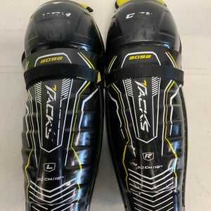Used CCM TACKS 3092 Junior Shin Guards Black 12" 11823-S000038511