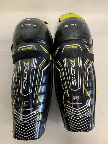 Used CCM TACKS 3092 Junior Shin Guards Black 12" 11823-S000038511