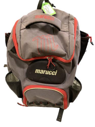 Used Marucci RED AND GREY BAT BAG BB/SB Player Backpack Grey 11884-S000061561