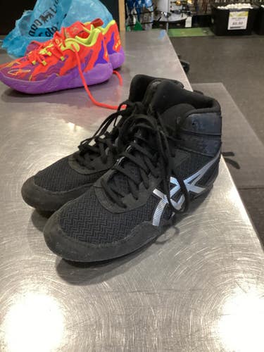 Used Asics BLACK WRESTLING SHOES Wrestling Shoes Black Senior 6.5 11884-S000058215