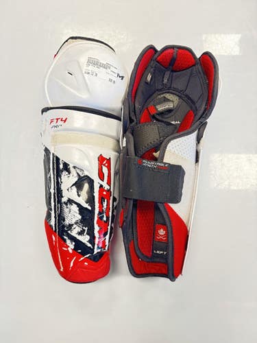 Used CCM FT4 PRO Senior Shin Guards White 13" 11860-S000307411