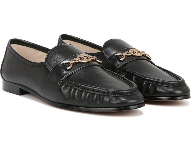 Sam Edelman Lucca I9606L2001 Loafers Women's US 10 M Black Leather Slip On RG282