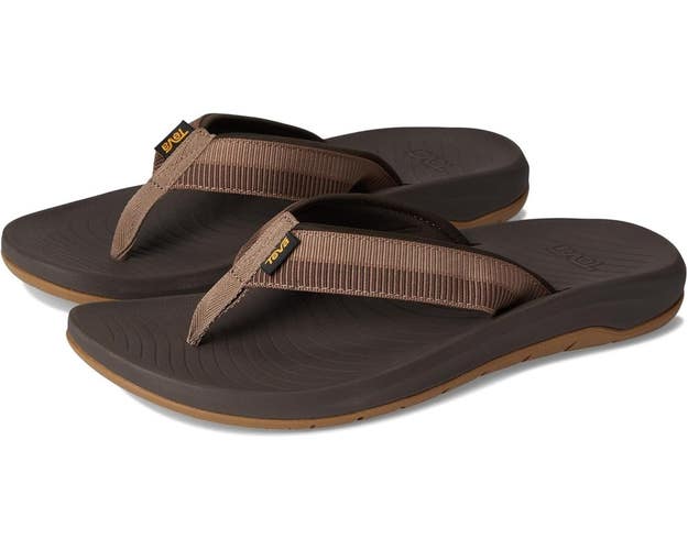 Teva Hurricane 1169492-AVLD Sandals Men's US 12 D Brown Slip On Flip Flop RG284