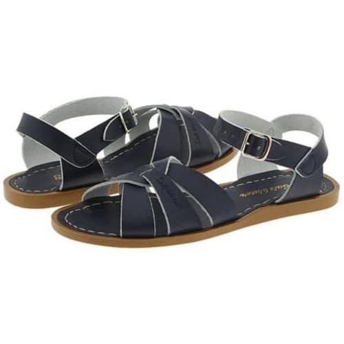 Salt Water Sandals Women's US 7 M Navy Leather Round Toe Adjustable Strap RG283