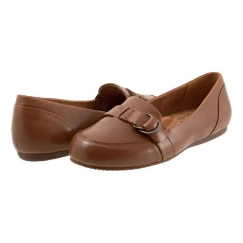 SoftWalk Serra S2366-215 Flats Women's 7EE Brown Leather Round Toe Slip-On RG276