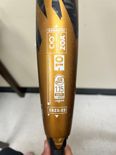 2022 DeMarini Zoa Composite USSSA Certified Bat (-10) 19 oz 29" (Used)