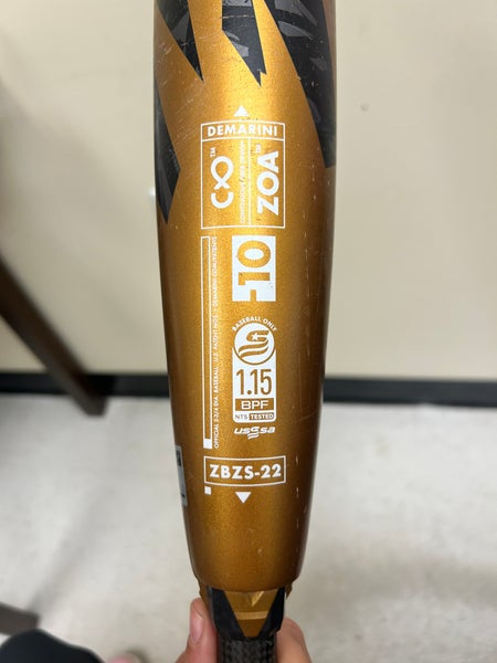 2022 DeMarini Zoa Composite USSSA Certified Bat (-10) 19 oz 29" (Used)