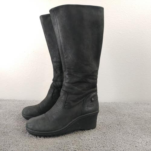 Keen Wedge Tall Boots Womens Size 5.5 Shoes Black Leather Calf