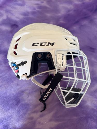 White Small CCM Tacks 710 Helmet (Used)