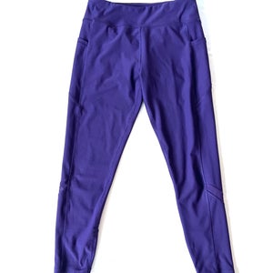 X by Gottex Purple Mesh Panel Leggings with Pockets Women's Size L W27-33 in