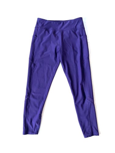 X by Gottex Purple Mesh Panel Leggings with Pockets Women's Size L W27-33 in