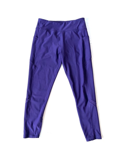 X by Gottex Purple Mesh Panel Leggings with Pockets Women's Size L W27-33 in