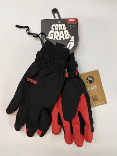 Crab Grab 2026 Slush Gloves Black/red Size Large NWT