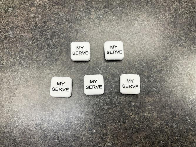 My Serve Or Your Serve Racquet Dampeners 5 Pack (Two Sided)
