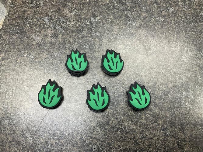 Green Fire Tennis Racquet Dampeners 5 Pack