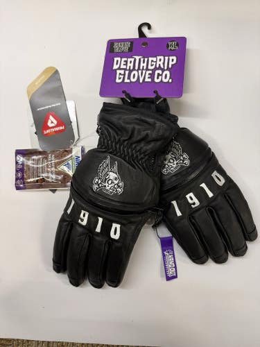 Deathgrip 1910 Zombie Gloves Mens XL Black Snowboard NWT