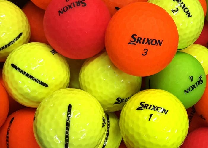 5 Dz Srixon Soft Feel Colored Golf Balls AAA Grade - Soft Feel - High Visibility