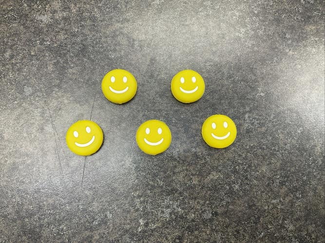 Smile (Yellow) Tennis Racquet Dampeners 5 Pack