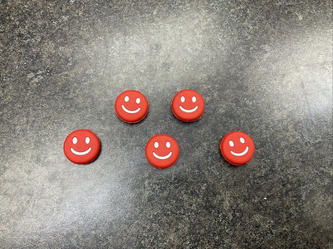 Smile (Red) Tennis Racquet Dampeners 5 Pack