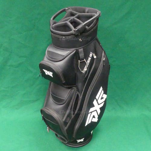 PXG Deluxe Black/White 6-Way Golf Cart Bag w/ Raincover