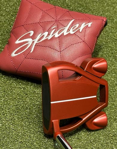 TaylorMade Spider Red #3 Slant Neck Mallet Putter 34" Inch w/ Headcover RH MINT!