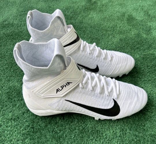 Nike Alpha Menace Elite 2 DT Men's 10.5 Flyknit White Football Cleats CI1530-100