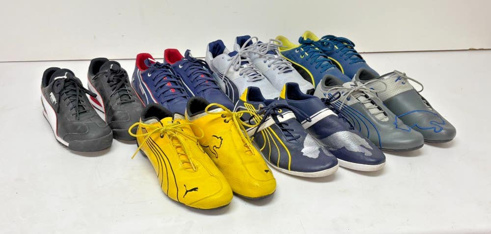 7 Pairs Puma Driving Auto Racing Sneakers US Men's 11.5 EU 45 Ferrari BMW GREAT
