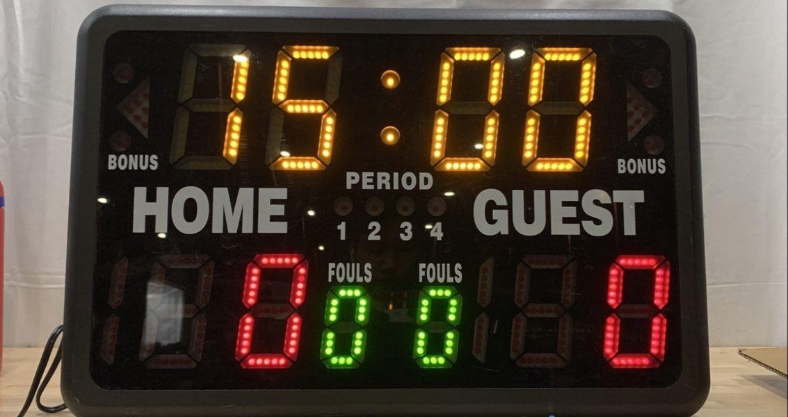 Used macgregor electronic tabletop scoreboard basketball score board table top electric