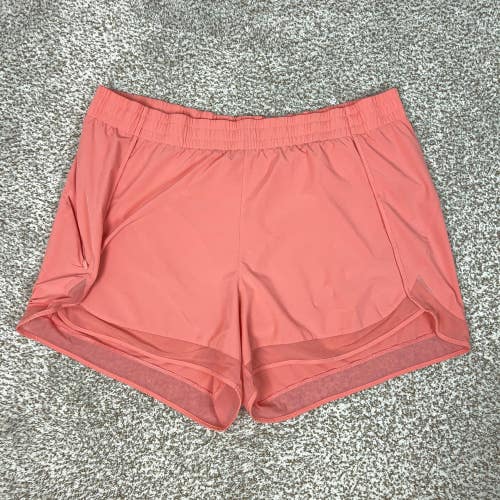 Athleta Shorts Womens Plus 2X Pink Mesh Racer Run 4" Lined Running Athletic Gym