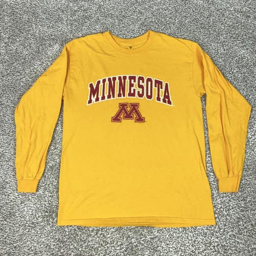 Minnesota Golden Gophers Shirt Mens Large Gold NCAA College Fanatics Long Sleeve