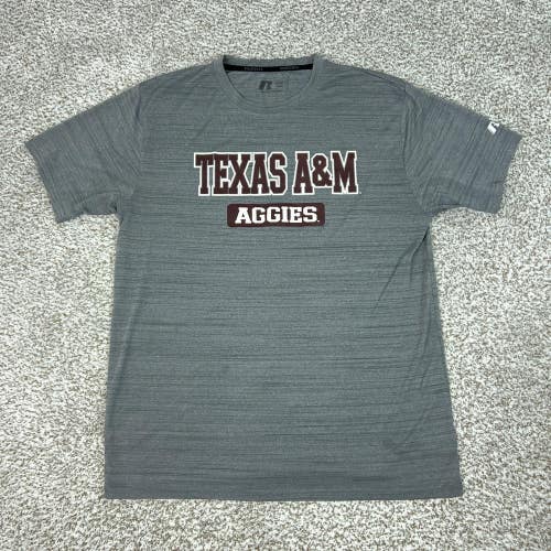 Texas A&M Aggies Shirt Mens XL Gray NCAA Football Russell Athletic Tee College