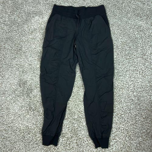 Lululemon Pants Womens 8 Black Woven Jogger Elastic Waist Pockets Dance Studio